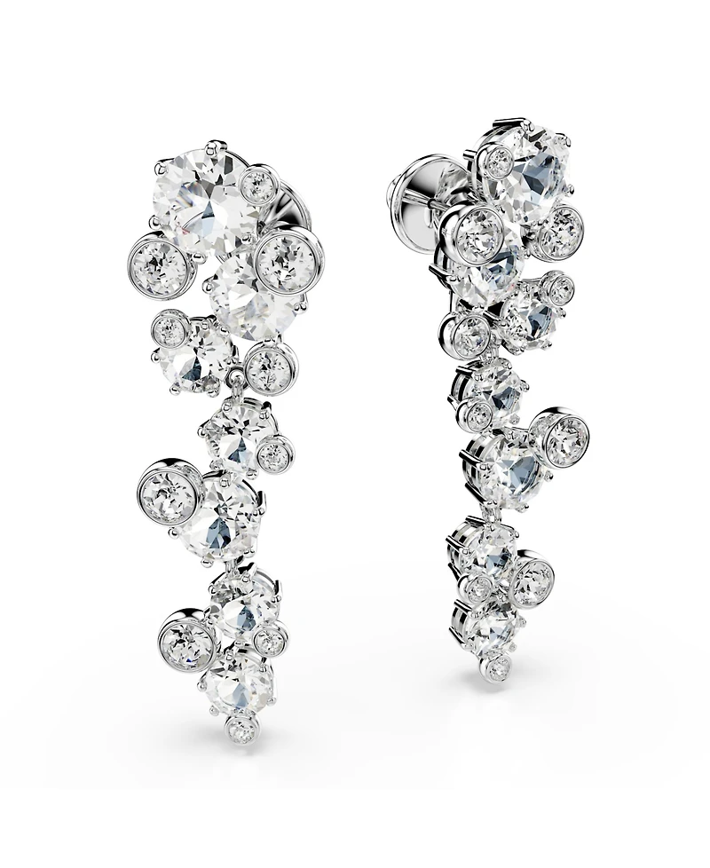 Swarovski Constella Rhodium Plated Drop Earrings