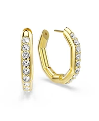 Swarovski Dextera Rhodium Plated Hoop Earrings