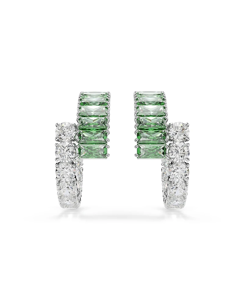 Swarovski Matrix Rhodium Plated Hoop Earrings