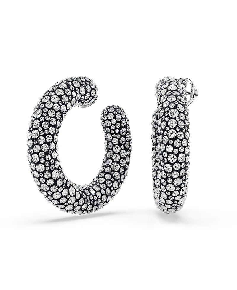 Swarovski Sublima Rhodium Plated Hoop Earrings
