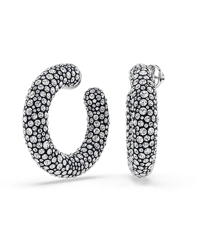 Swarovski Sublima Rhodium Plated Hoop Earrings