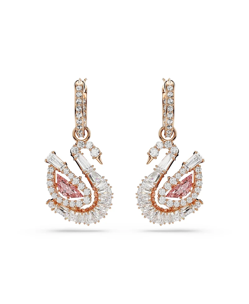 Swarovski Swan Pink Drop Earrings