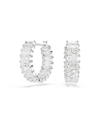 Swarovski Matrix Rhodium Plated Hoop Earrings