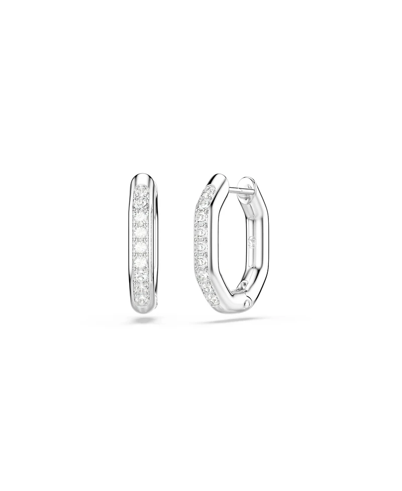 Swarovski Dextera Rhodium Plated Hoop Earrings