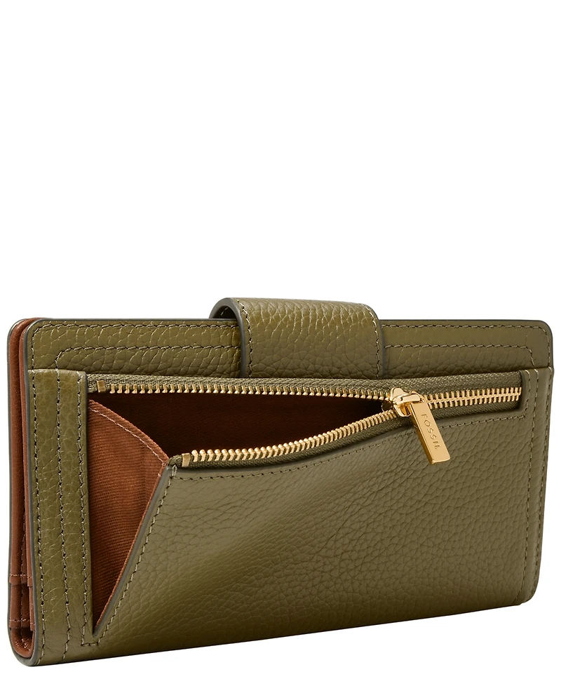 Fossil Logan Leather Rfid Tab Clutch Wallet
