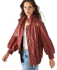 Steve Madden Women's High Collared Bomber Jacket