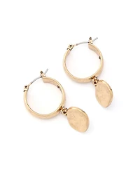 Robert Lee Morris Soho Gold Heirloom Charms Disc Huggie Earrings