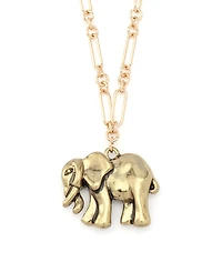 Robert Lee Morris Soho Gold Heirloom Charms Elephant Pendant Necklace