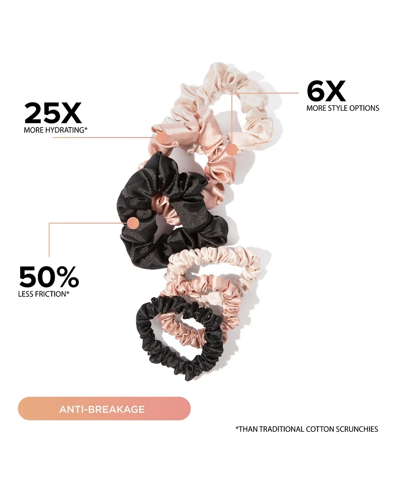 Night Assorted Satin Scrunchies 6-pack