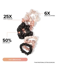 Night Assorted Satin Scrunchies 6-pack