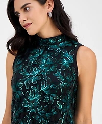 Robbie Bee Petite Sleeveless Sequined Lace A-Line Dress