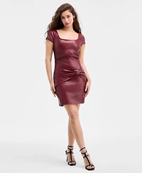 Guess Women's Alienor Faux-Leather Sash-Waist Dress