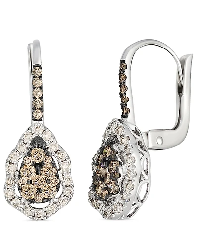 Le Vian Nude Diamond (0.26 ct. t.w.) and Chocolate Diamond ( 0.50 ct. t.w.) Earrings in 14K Vanilla Gold