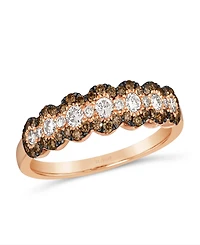 Le Vian Chocolate Diamond (.15 ct. t.w.) & Nude Diamond (.43 ct. t.w.) Patterned Ring in 14K Strawberry Gold
