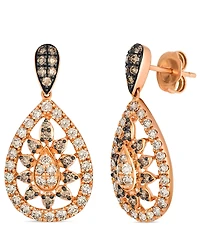 Le Vian Nude Diamond (0.96 ct. t.w.) and Chocolate Diamond ( 0.44 ct. t.w.) Earrings in 14K Strawberry Gold