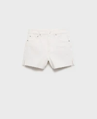 Mango Women's Frayed Hem Denim Shorts