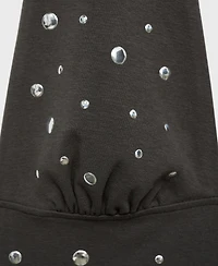 Mango Women's Metallic Appliques Halter Top