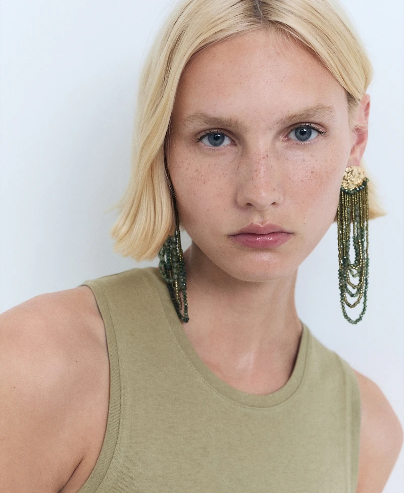 Mango Women's Knot Detail Cotton Midi Dress