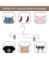 14 inch Plastic Pant & Skirt Hangers with Adjustable Clips
