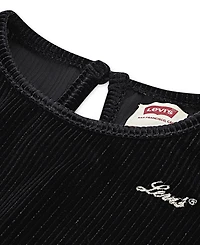 Levi's Toddler Girls 2-Piece Long Sleeve Top and Wide Pants Velour Set