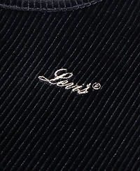 Levi's Little Girls 2-Piece Long Sleeve Top and Wide Pants Velour Set