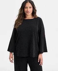 Ak Anne Klein Plus Size Bell Sleeve Top Wide Leg Pull On Pants