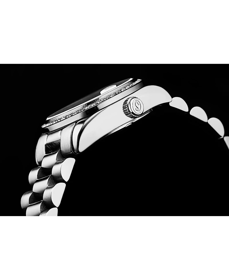 Stuhrling Lineage 3936.1 Women s Quartz Watch 31mm Stainless Steel Silver Bracelet White Mother-of-Pearl Dial Crystal Bezel