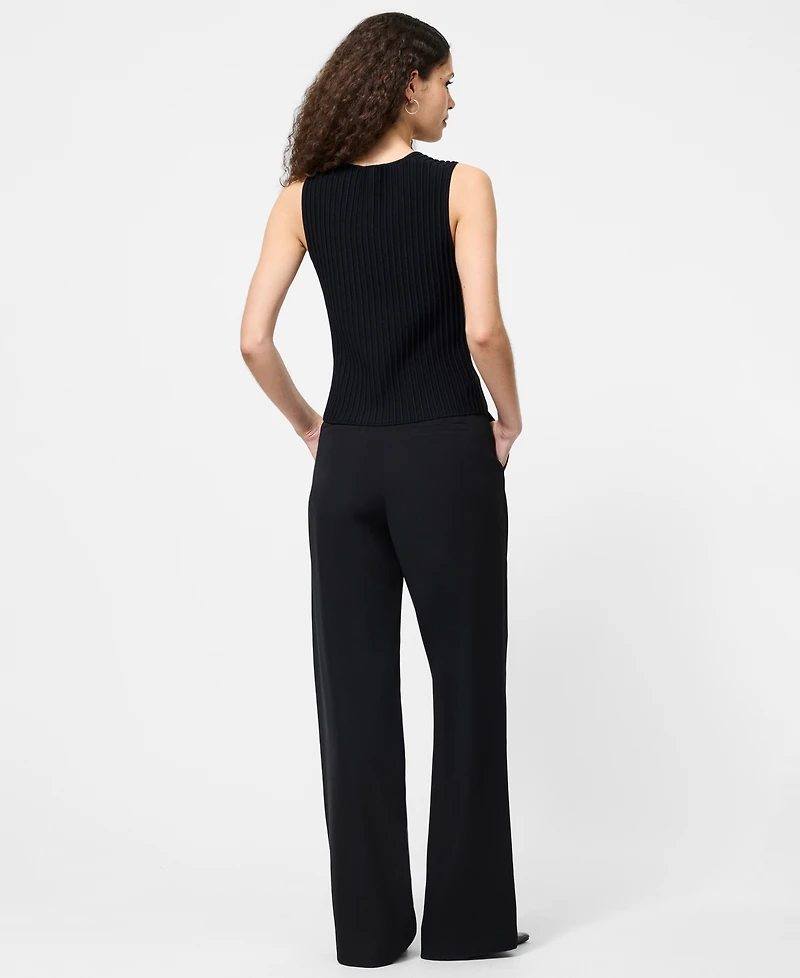 French Connection Women's Ottoman Crinkle Sleeveless Tank Top