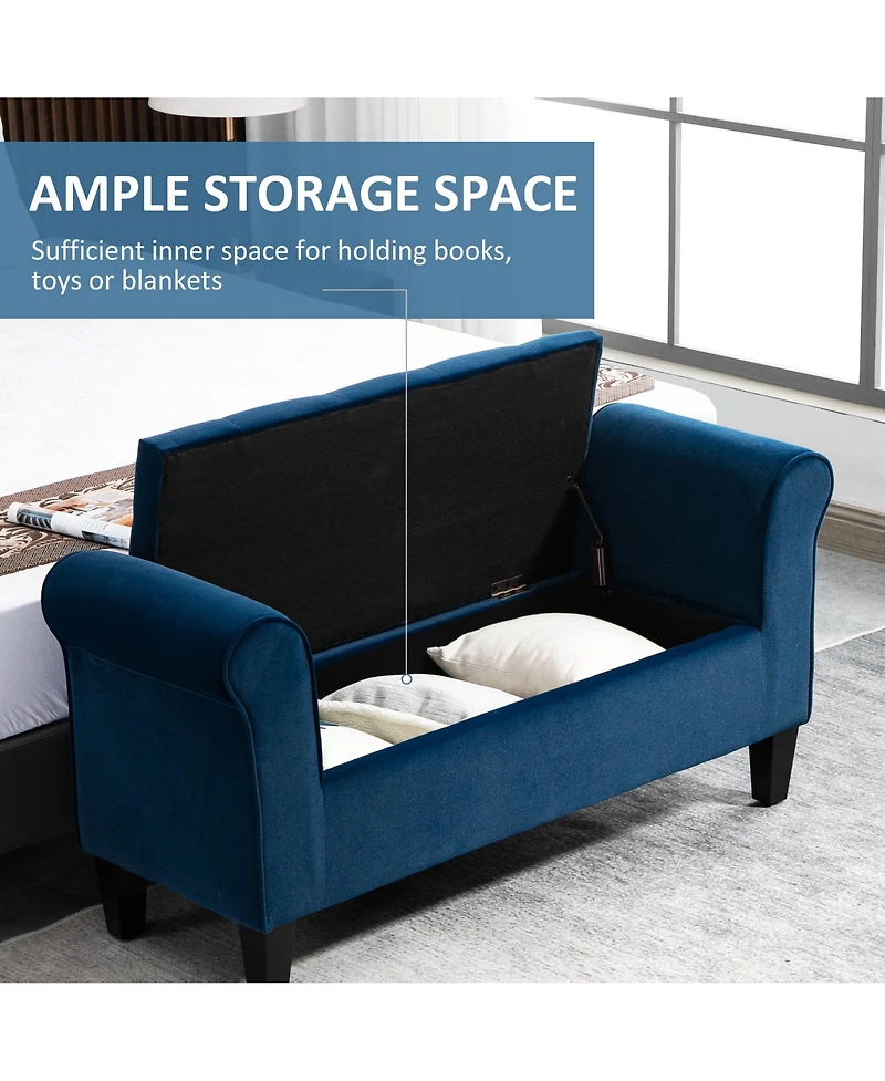 Homcom Button-Tufted Storage Ottoman Bed Bench
