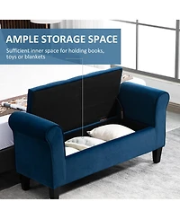 Homcom Button-Tufted Storage Ottoman Bed Bench