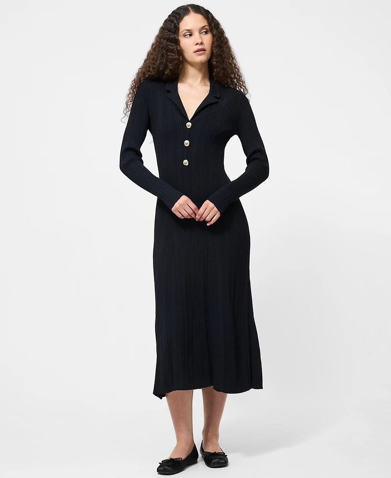 French Connection Women's Crinkle Knit Midi Dress