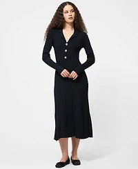 French Connection Women's Crinkle Knit Midi Dress