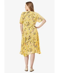 Woman Within Plus Short Crinkle Dress