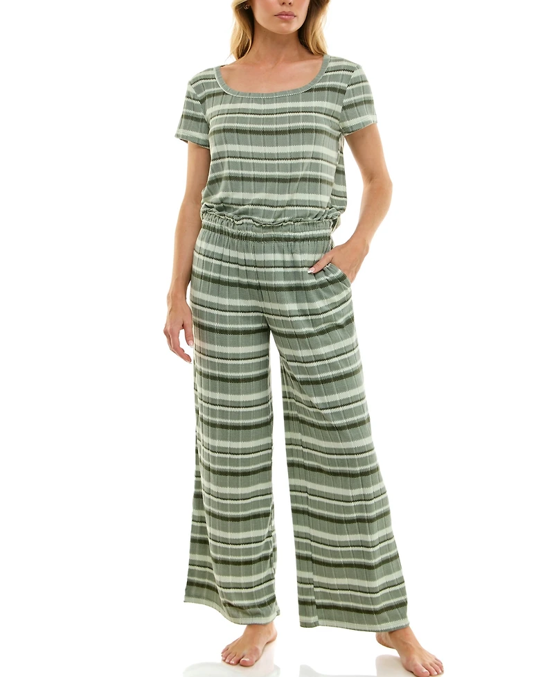 Roudelain Women's 2-Piece Striped Sleepwear Set