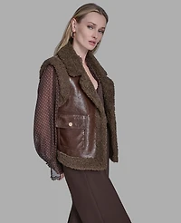 Bcbg Women's Snap Front Vest Sweater