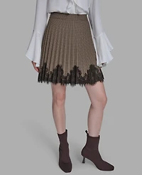 Bcbg Women's Lace Hem Pleated Skirt