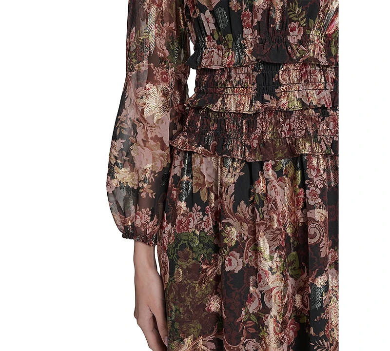 Eliza J Women's Petite Lurex Long Sleeve Dress