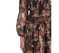 Eliza J Women's Petite Lurex Long Sleeve Dress