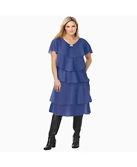 Woman Within Plus Three-Tier Dress
