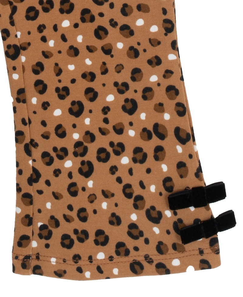 Rare Editions Baby Girl 2-Piece Cheetah Applique Sweatshirt with Flared Leggings Set