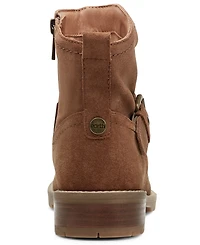 Earth Women's Thrill Buckle Strap Ruched Booties