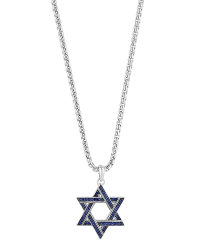 Effy Collection Blue Saphire Pendant Necklace (5/8 ct. t.w.) in Sterling Silver