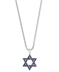 Effy Collection Blue Saphire Pendant Necklace (5/8 ct. t.w.) in Sterling Silver