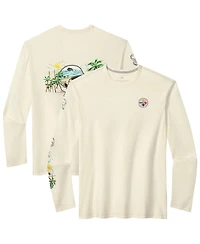 Tommy Bahama Men's Cream Pittsburgh Steelers Oasis Endzone Lux Long Sleeve T-Shirt