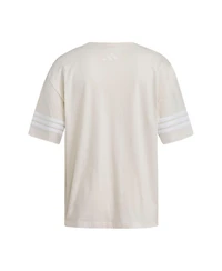 Adidas Women's Cream Louisville Cardinals Fashion Three-Stripes Oversized T-Shirt