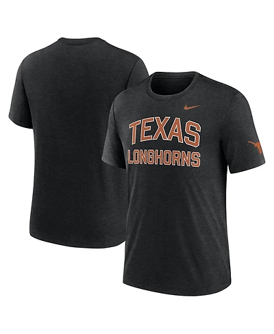 Nike Men's Heather Black Texas Longhorns Campus Collegiate Block Tri-Blend T-Shirt