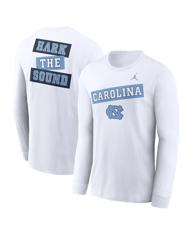 Jordan Men's White North Carolina Tar Heels Two-Hit Classic Location Long Sleeve T-Shirt