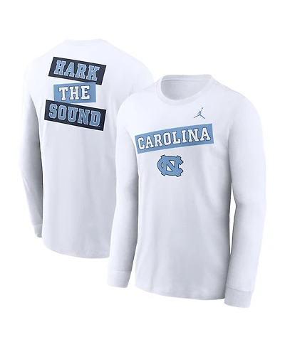 Jordan Men's White North Carolina Tar Heels Two-Hit Classic Location Long Sleeve T-Shirt