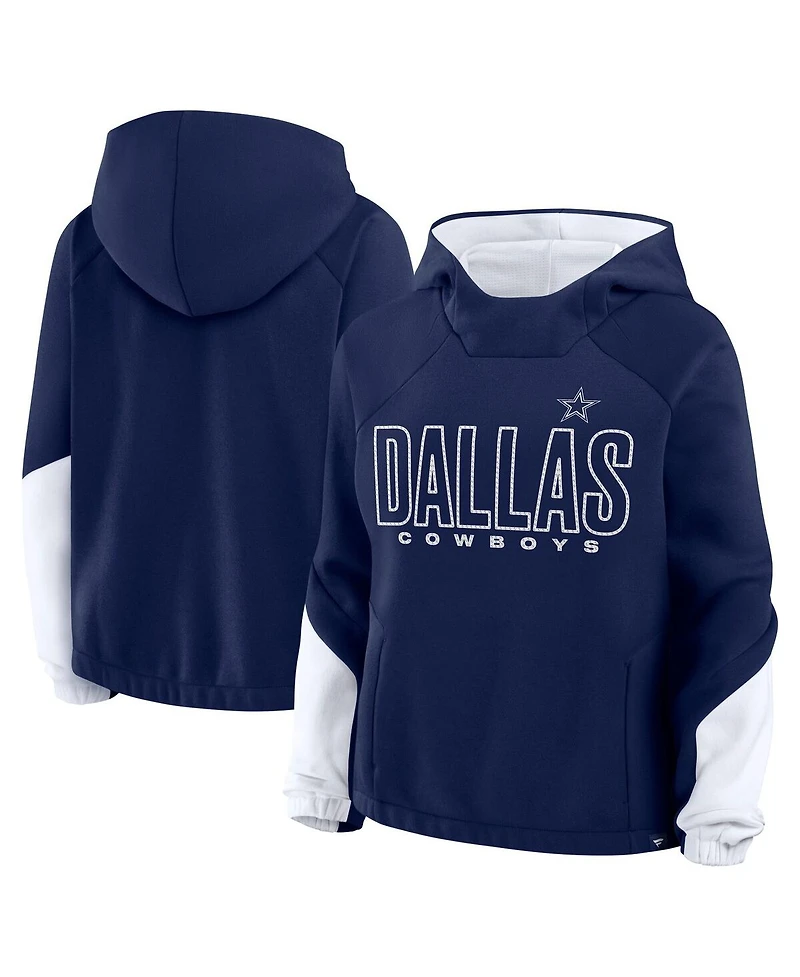 Fanatics Women's Navy Dallas Cowboys Play Clock Bling Hoodie