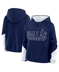 Fanatics Women's Navy Dallas Cowboys Play Clock Bling Hoodie